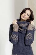 Strickset Jacquardpullover und Rundschal mit Anleitung in...