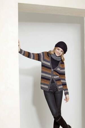 Strickset Raglanjacke Lang Yarns MERINO  LACE / ALPACA SUPERLIGHT mit Anleitung in garnwelt-Box S