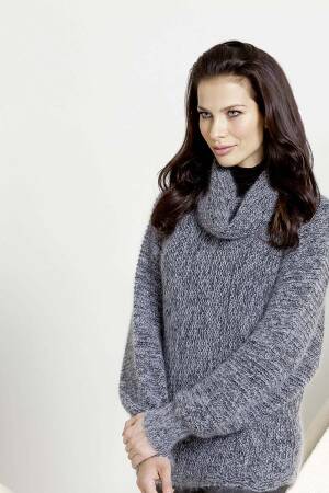 Strickset Pullover Lang Yarns MERINO  LACE / MOHAIR LUXE LAMÉ mit Anleitung in garnwelt-Box S