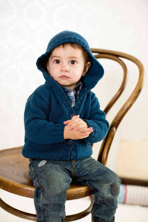 Strickset Kapuzenjacke Lang Yarns MERINO  mit Anleitung in garnwelt-Box