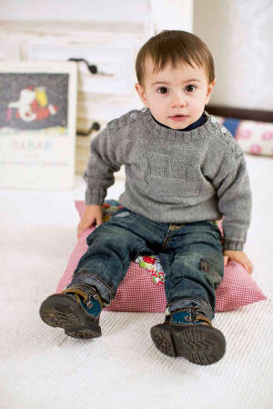 Strickset Pullover Lang Yarns MERINO  mit Anleitung in garnwelt-Box 62-68