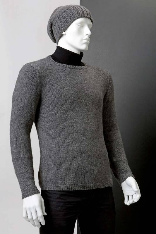 Knitting set Mens pullover CASHMERE PREMIUM with knitting instructions in garnwelt box