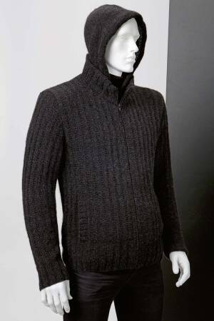 Knitting set Cardigan with hood CASHMERE PREMIUM with knitting instructions in garnwelt box in size L