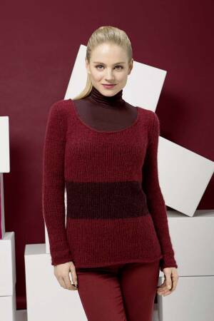 Strickset Pullover Lang Yarns MALOU LIGHT mit Anleitung in garnwelt-Box S