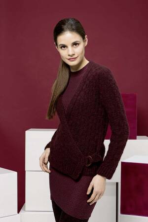 Strickset Wickeljacke Lang Yarns MALOU LIGHT mit Anleitung in garnwelt-Box