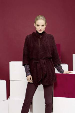 Strickset Jacke quergestrickt Lang Yarns MALOU LIGHT mit Anleitung in garnwelt-Box