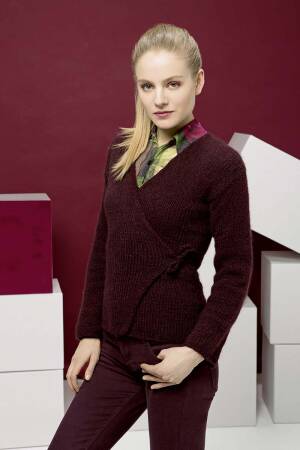 Strickset Wickeljacke Lang Yarns MALOU LIGHT mit Anleitung in garnwelt-Box