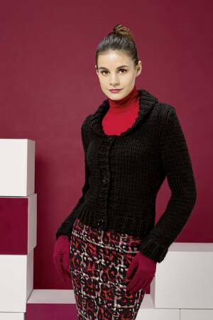 Strickset Jacke mit Schalkragen mit Anleitung in garnwelt-Box S