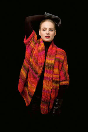 Knitting set Open front cardigan  with knitting instructions in garnwelt box in size M-L