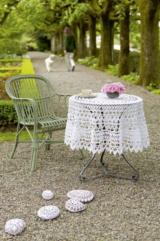 Knitting set Tablecloth QUATTRO with knitting instructions in garnwelt box in size ca 140 cm