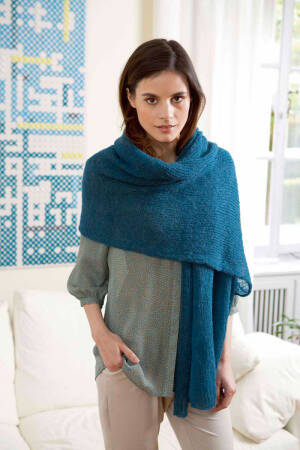 Strickset Schal Lang Yarns ALPACA SUPERLIGHT mit Anleitung in garnwelt-Box 80 x 180 cm