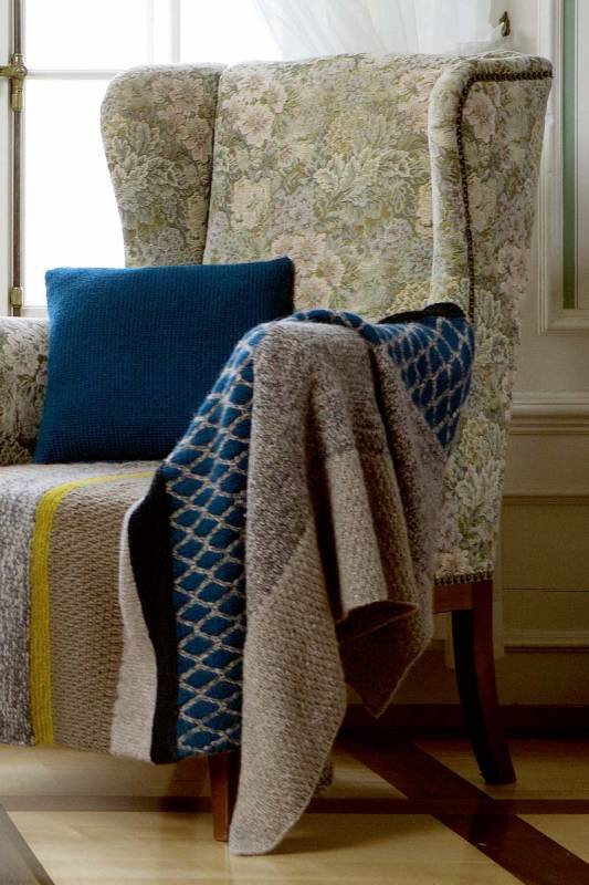 Knitting set Blanket MALOU LIGHT with knitting instructions in garnwelt box in size 120 x 120 cm