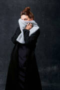 Knitting set Shawl with hood CASHMERE PREMIUM with...