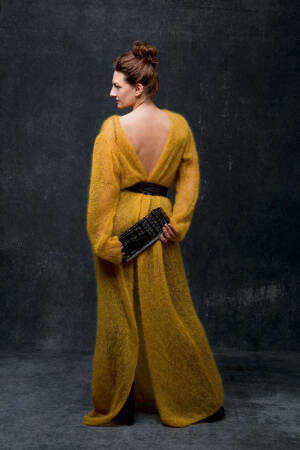 Knitting set Coat MOHAIR LUXE with knitting instructions in garnwelt box