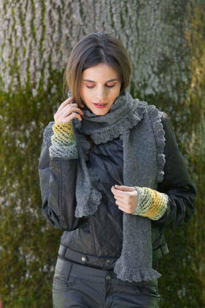 Strickset Schal Lang Yarns NOVENA mit Anleitung in garnwelt-Box