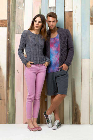 Strickset Pullover Lang Yarns LINO mit Anleitung in garnwelt-Box L-XL