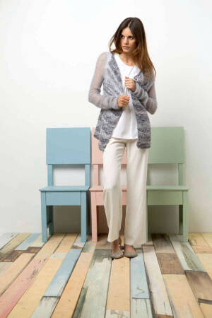 Strickset Jacke Lang Yarns MOHAIR LUXE / CLOWN mit Anleitung in garnwelt-Box