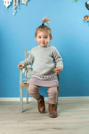 Knitting set Jacquard dress MERINO 150 with knitting instructions in garnwelt box in size 86