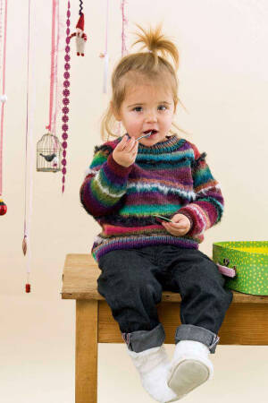 Strickset Pullover Lang Yarns MILLE COLORI BABY / SOFTHAIR mit Anleitung in garnwelt-Box 86