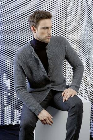 Strickset Herrenjacke Lang Yarns CASHMERE LACE mit Anleitung in garnwelt-Box L