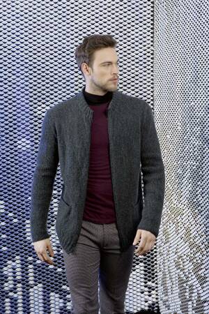 Strickset Herrenjacke Lang Yarns NOVA mit Anleitung in garnwelt-Box