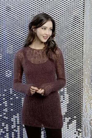 Knitting set Long sweater MOHAIR LUXE with knitting instructions in garnwelt box