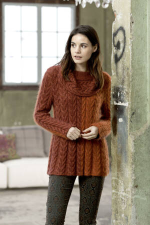 Strickset Zopfpullover Lang Yarns ASIA / MOHAIR LUXE mit Anleitung in garnwelt-Box S-M